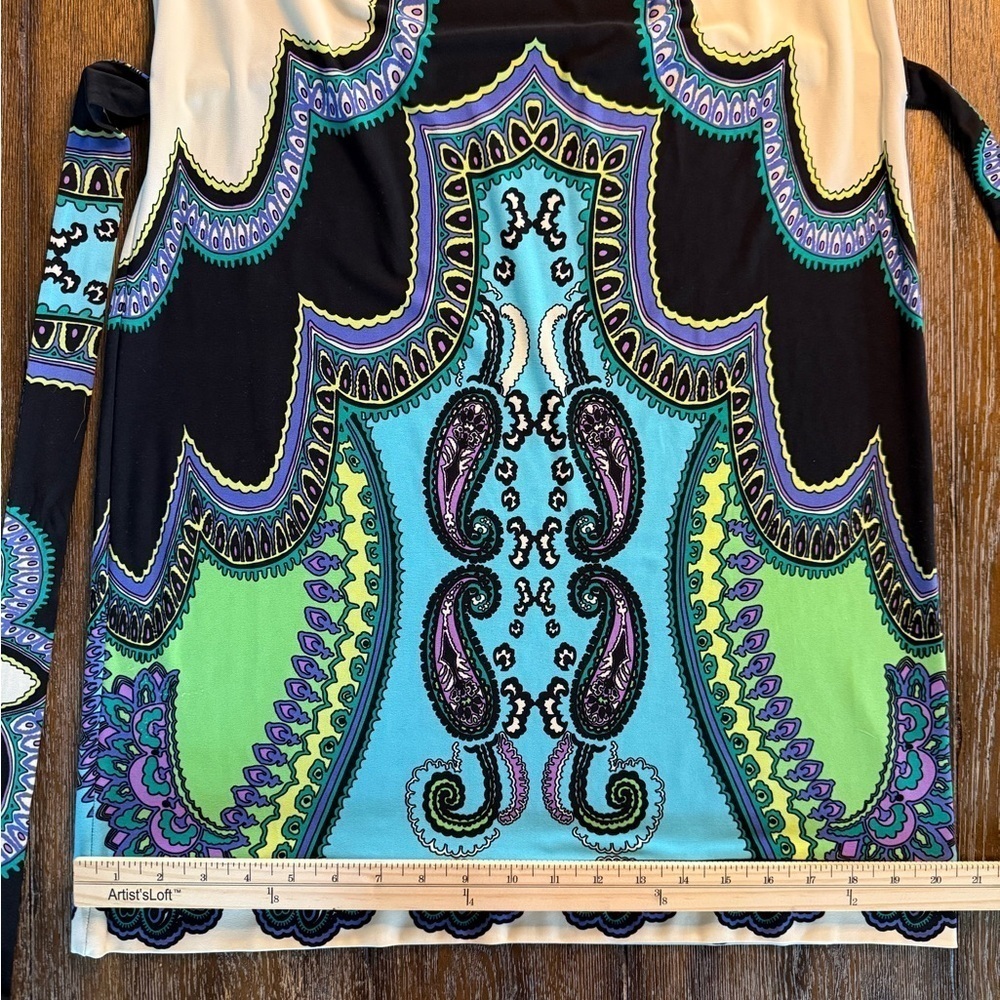 Donna Morgan Women’s Paisley Scarf Print Polyester Spandex Dress Size S - Picture 10 of 12